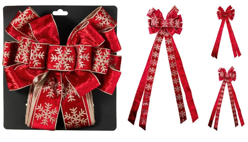 TREE TOP BOW 130X33CM RED 2ASS | 747001350