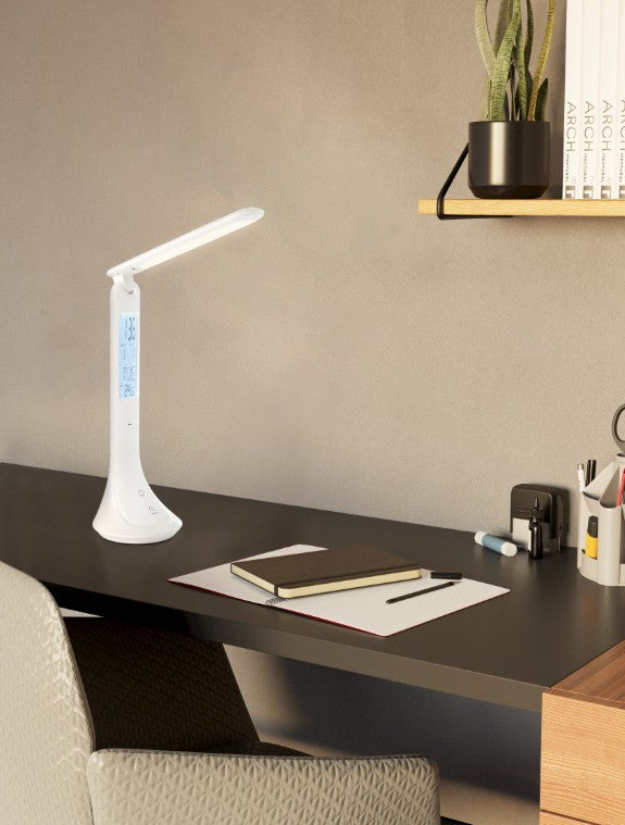 DIMMABLE DESK LAMP WITH ALARM CLOCK WHITE | 75709