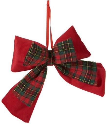 BOW RED WITH CHECK 16X22CM | AAE448250