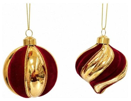 XMAS BALL 80MM 2ASS SHAPES | ABR825340