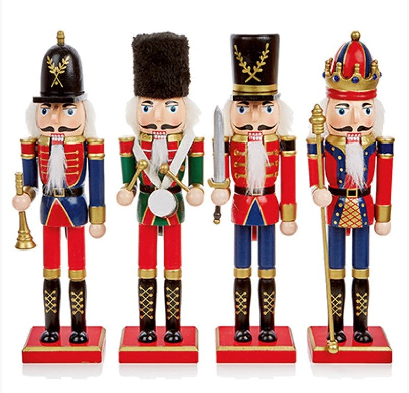 30CM WOOD RED-BLUE NUTCRACKER | AC171641