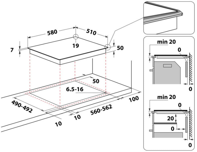 WHIRLPOOL 60CM CERAMIC HOB ST/STEEL | AKM609IX