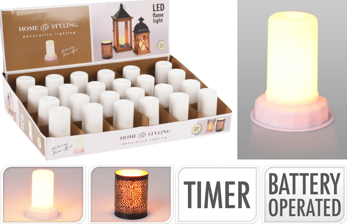 LED LAMP FLAME EFFECT TIMER | ANX002000