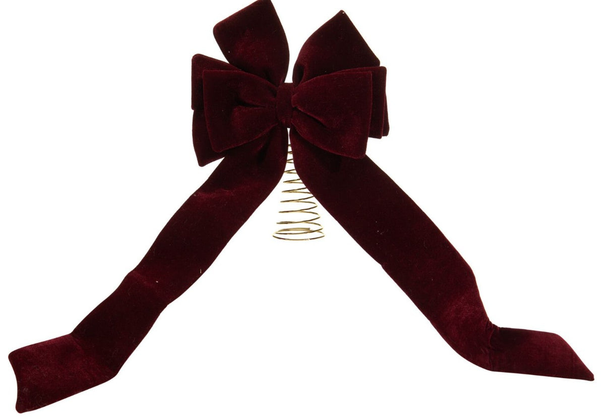 BOW TREE TOPPER 72CM BURGUNDY | AWR417210