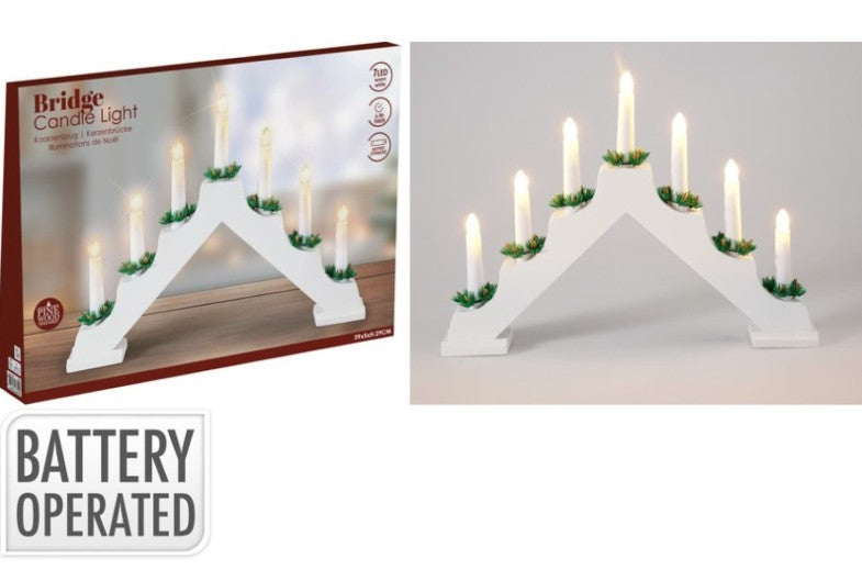CANDLE BRIDGE WOOD 7LED WHITE | AX5390140