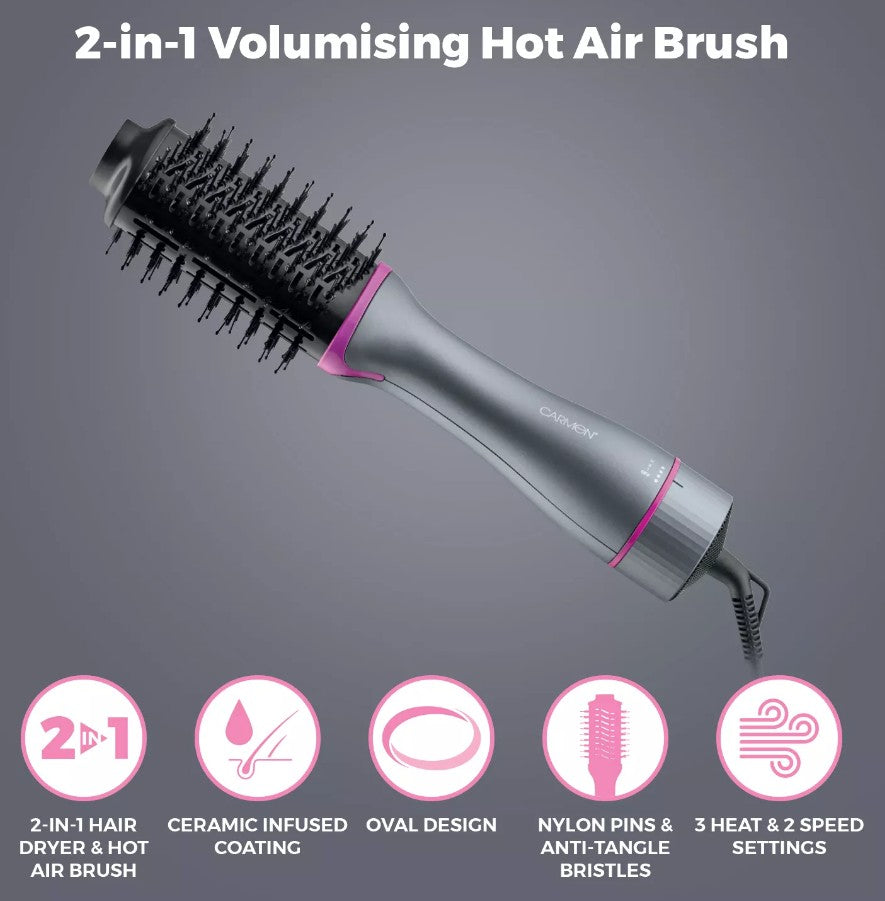 CARMEN NEON 2 IN 1 HOT AIR BRUSH | C81243