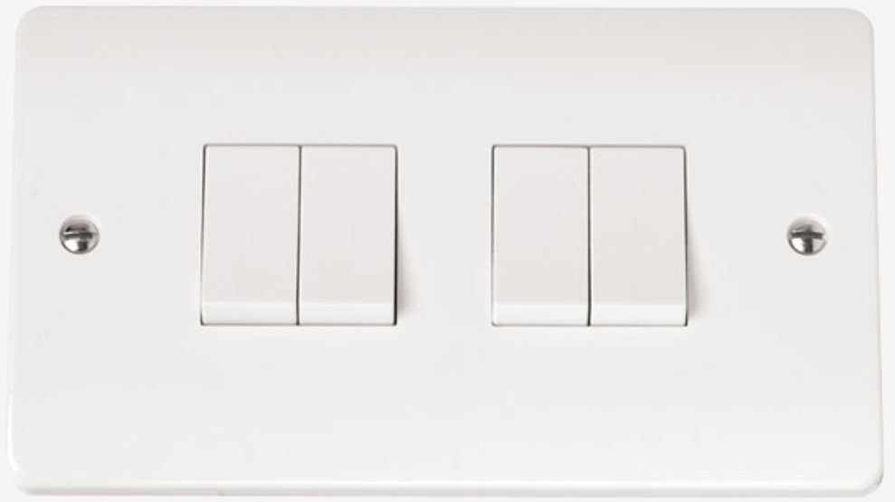 4 GANG 2 WAY 10A SWITCH PLATE MINIGRID | CMA019