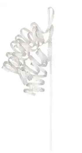 70CM WHITE CURLY GLITTER STEM | DF255234W