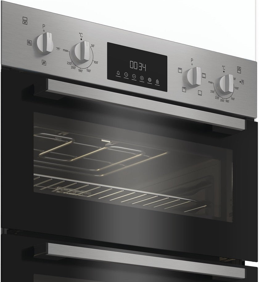 INDESIT BUILT IN DOUBLE OVEN STAINLESS STEEL | DII10DIX