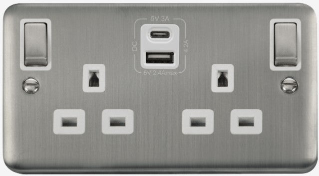 2G 13A SW SKT 4.2A A&C USB INGOT DPSS WH | DPSS586WH