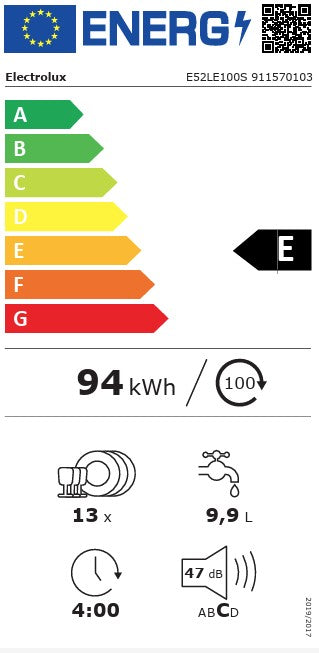 ELECTROLUX 60CM 13 PLACE FULLY INTEGRATED DISHWASH | E52LE100S