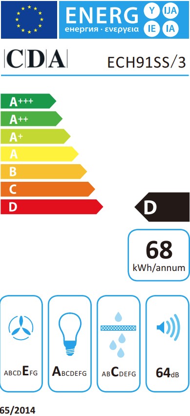 CDA 90CM CHIMNEY HOOD ST/STEEL | ECH91SS