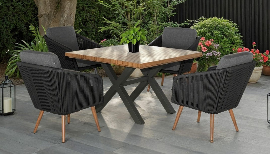 EDEN 4 SEAT SQUARE SET NOIR | EDENSQ4SEATSETNOIR