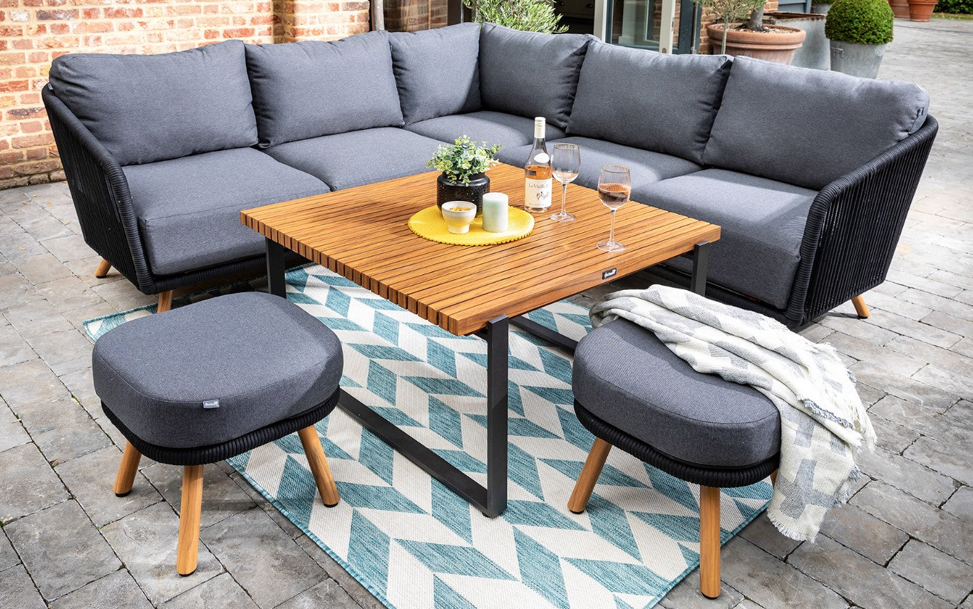 EDEN SQUARE CASUAL DINING SET NOIR | EDENSQCASUALSETNOIR