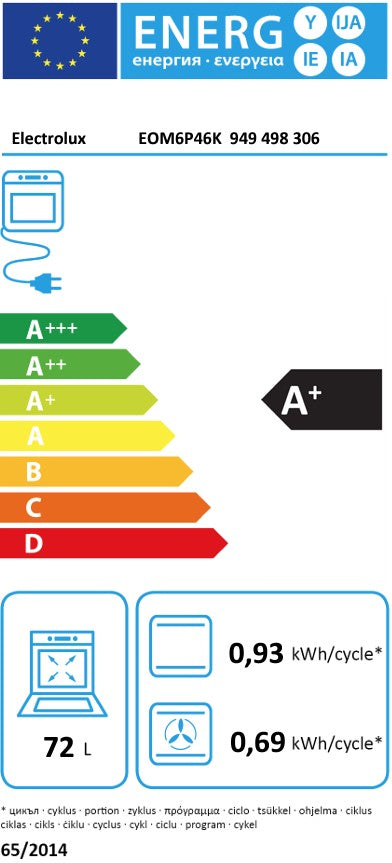 ELECTROLUX BUILT IN SINGLE PYROLYIC OVEN-AIRFRY BK | EOM6P46K