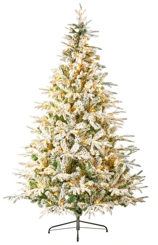 2.1M PRELIT FLOCKED HELSINKI SPRUCE COLOUR SWITCH | FTR700HESFLDW