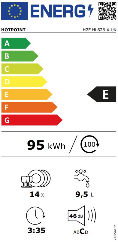 HOTPOINT 14 PLACE FREESTANDING DISHWASHER SS | H2FHL626XUK