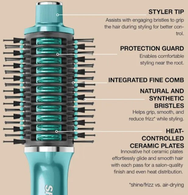 SHARK GLOSSI HOT BRUSH AND AIR GLOSSER TEAL | HT302UKTL