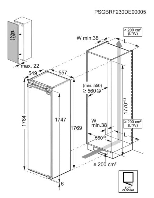 ELECTROLUX INTEGRATED TALL FREEZER | KUN7NE18C