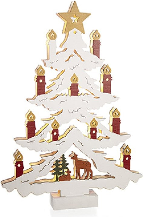 45CM B-O LIT WOODEN CHRISTMAS TREE | LB261534
