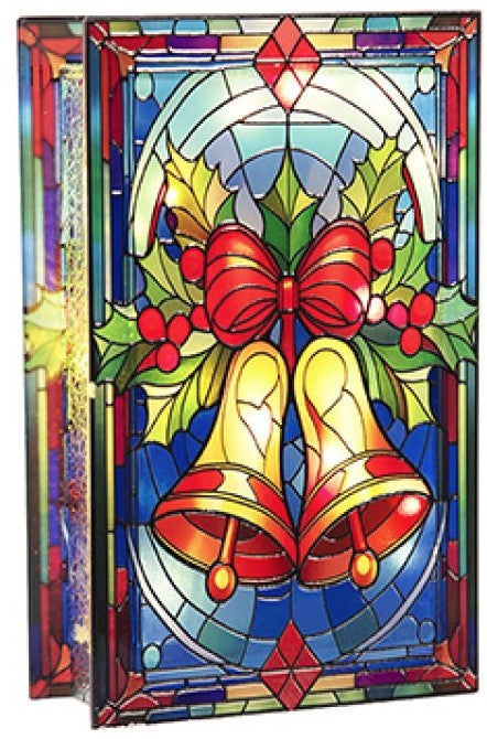 21 X 13CM B-O LIT BELLS STAINED GLASS | LB262511