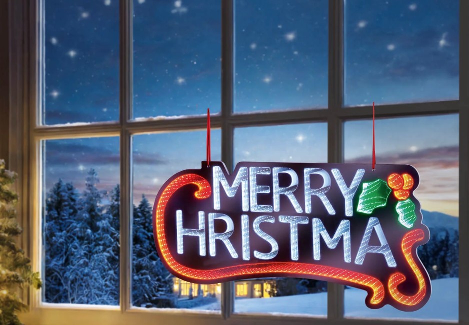 60CM MERRY CHRISTMAS INFINITY MIRROR | LV254144