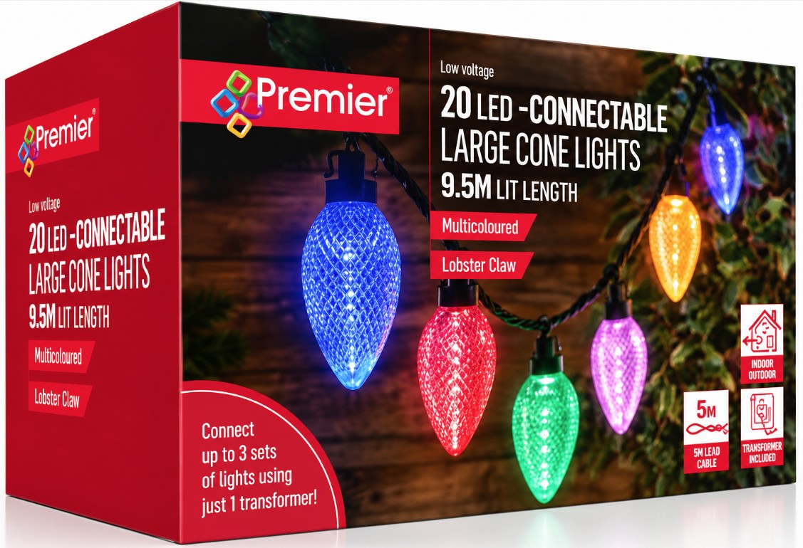 20 PINE CONE CONNECTABLE LIGHT STRING | LV261003M