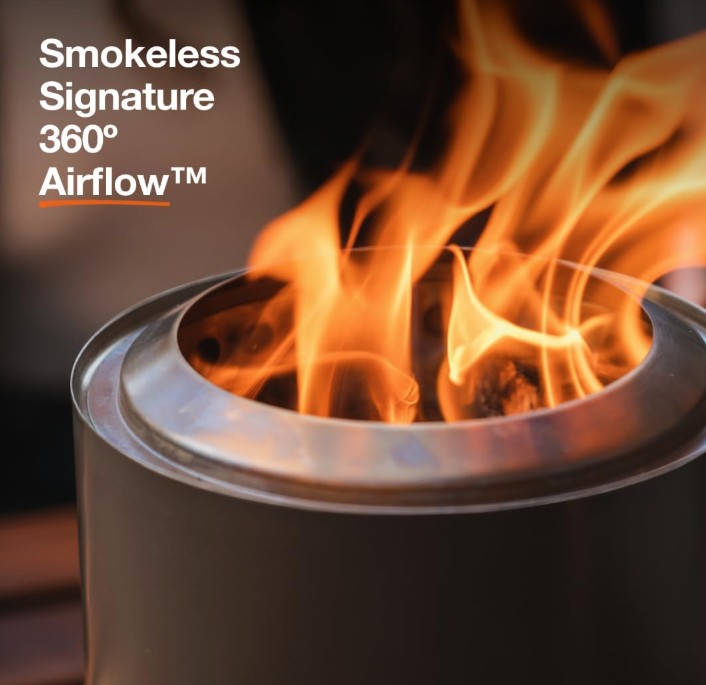 STAINLESS STEEL XL TABLE TOP FIRE PIT SMOKLESS | MESAXLSSTEEL