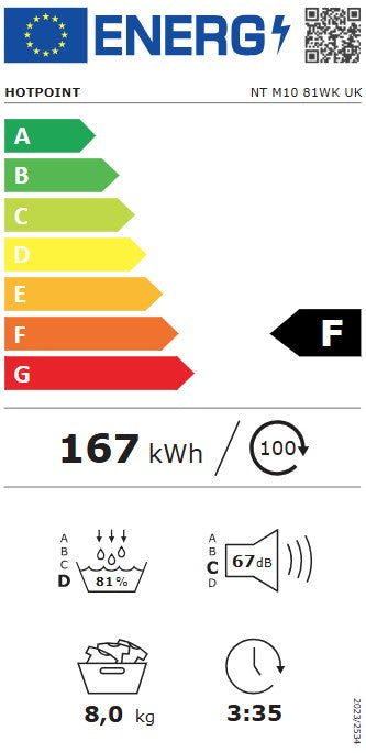 HOTPOINT 8KG HEAT PUMP CONDENSER DRYER WHITE | NTM1081WK
