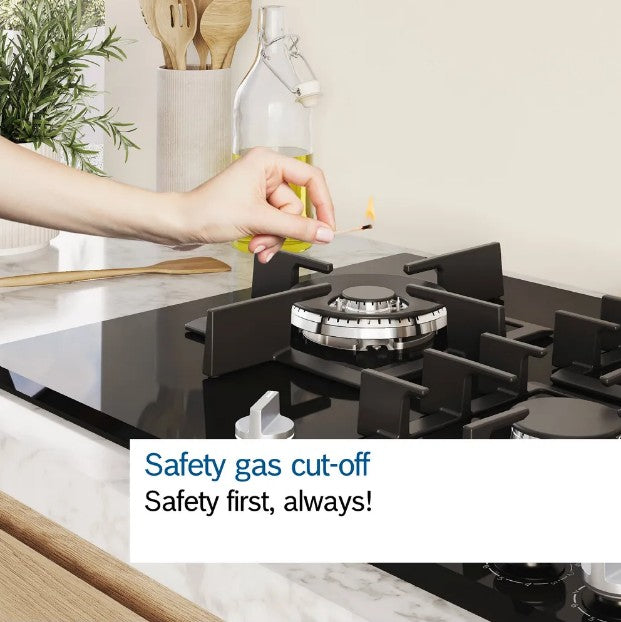 BOSCH 60CM 4 BURNER GAS HOB BLACK | PCP6A6I90