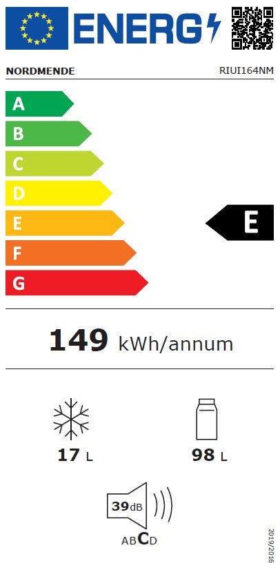 NORDMENDE INTEGRATED UNDER COUNTER FRIDGE-ICE BOX | RIUI164NM