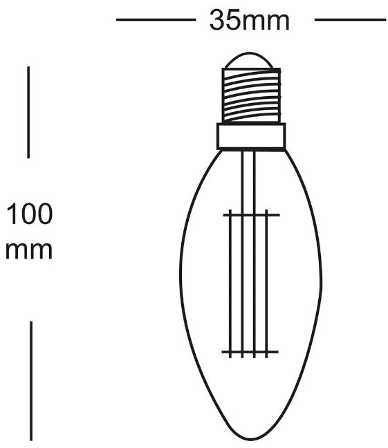 FULL GLASS LED CANDLE 4W DIMM E14 | SCFDCANSES