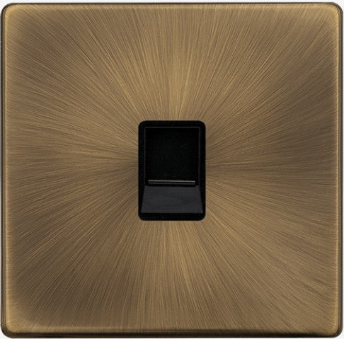 SINGLE RJ11 (IRISH/US) OUTLET - ANTIQUE BRASS | SFAB115BK