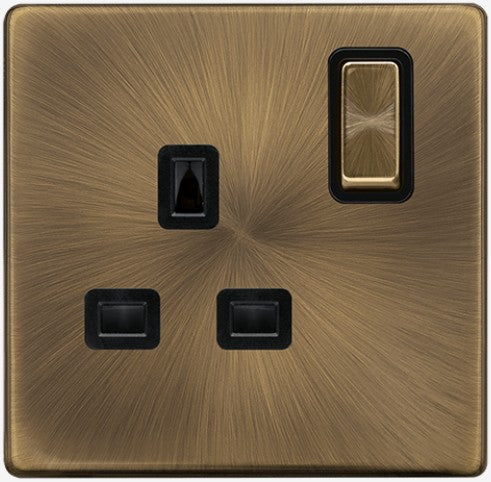 13A INGOT 1 GANG DP SWITCHED SAFETY SHUTTER SOCKET | SFAB1535BK