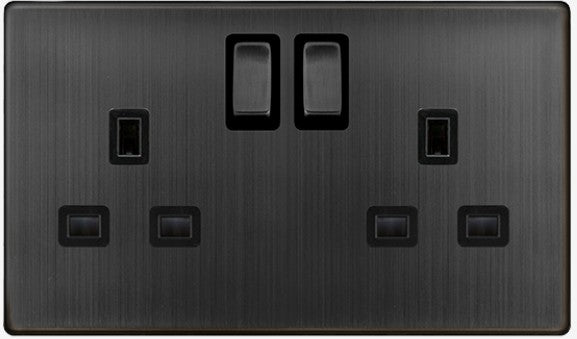 13A INGOT 2 GANG DP SWITCHED SAFETY | SFBZ1536BK