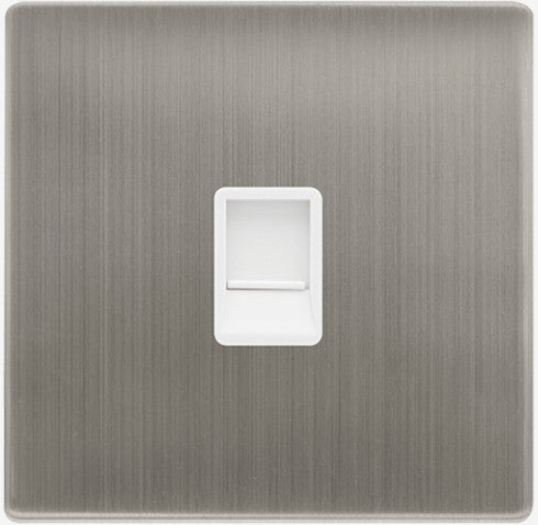SINGLE RJ11 (IRISH/US) OUTLET - STAINLESS STEEL | SFSS115PW