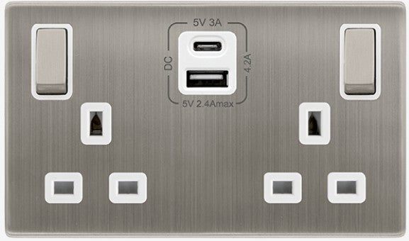 13A INGOT 2 GANG SWITCHED SAFETY SHUTTER SOCKET | SFSS586PW
