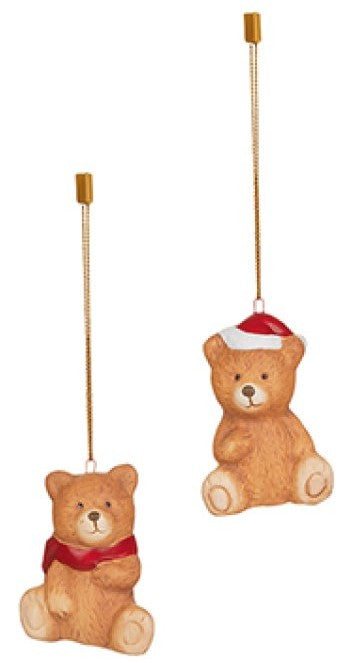 7CM TERRACOTTA TEDDY BEAR HANGING DEC | TD262349