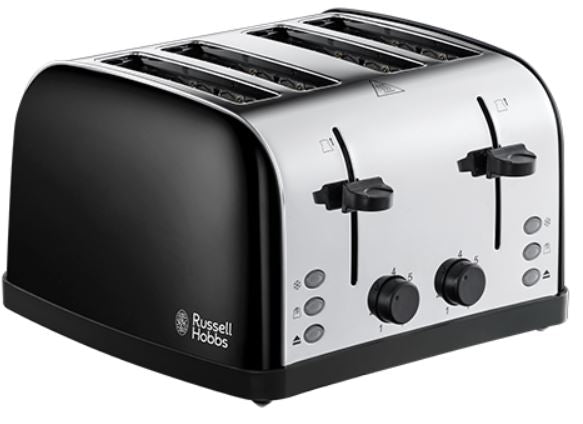 Russell Hobbs Textures 2 Slice Toaster, 21641, Black