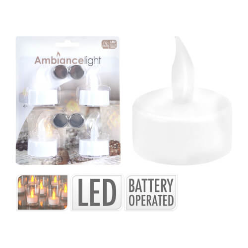 AX5990050 Pack of 4 Battery Tealights Dwyers Electrical