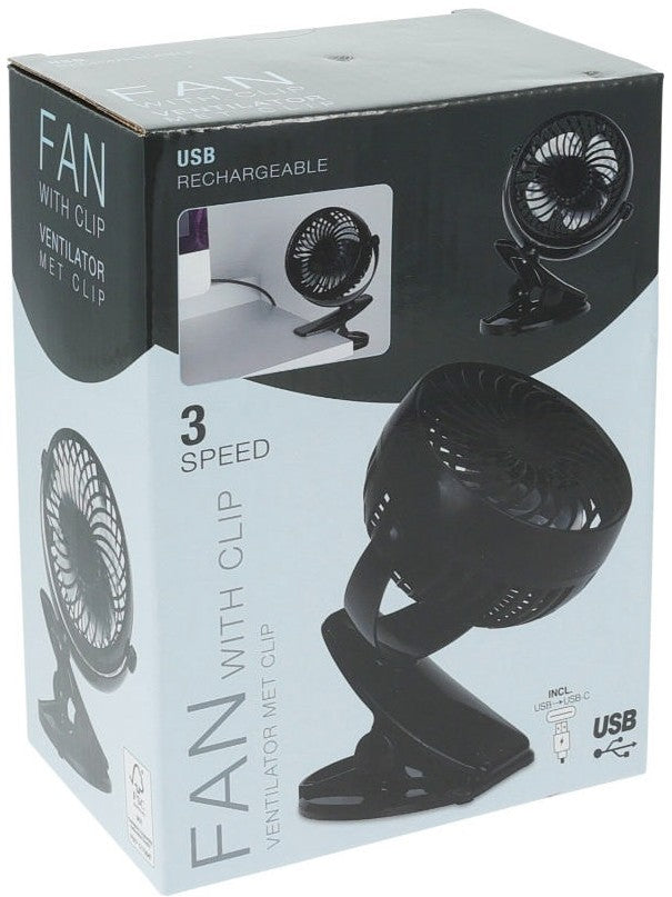FAN WITH CLIP ABS 175X130X97MM | 109100320