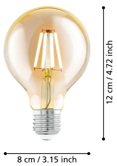 BULB-E27-LED G80 4W AMBER 2200K | 110052
