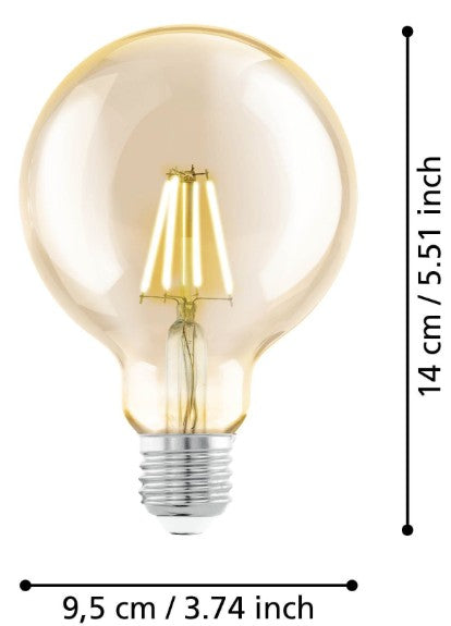 BULB-E27-LED G95 4W AMBER 2200K | 110053