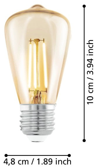 BULB-E27-LED ST48 4W AMBER 2200K | 110054