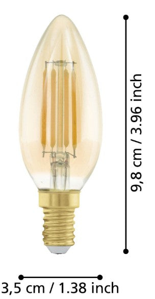 BULB-E14-LED C35 4W AMBER 2200K | 110058
