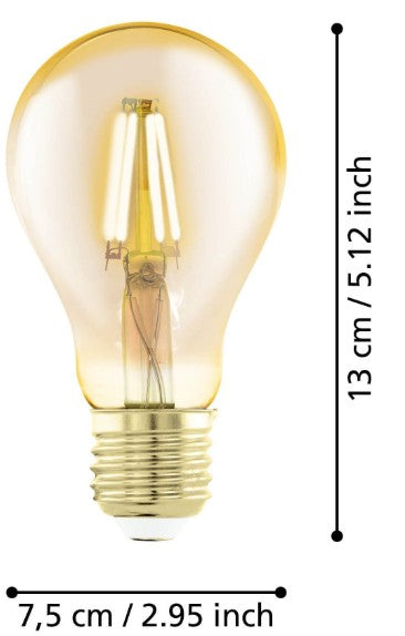 BULB-E27-LED A75 4W AMBER 1700K | 110062