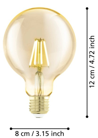 BULB-E27-LED G80 4W AMBER 1700K | 110063