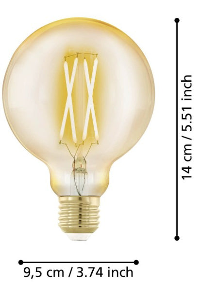 BULB-E27-LED G95 4W AMBER 1700K | 110064