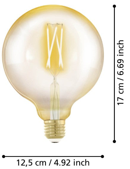 BULB-E27-LED G125 4W AMBER 1700K | 110065