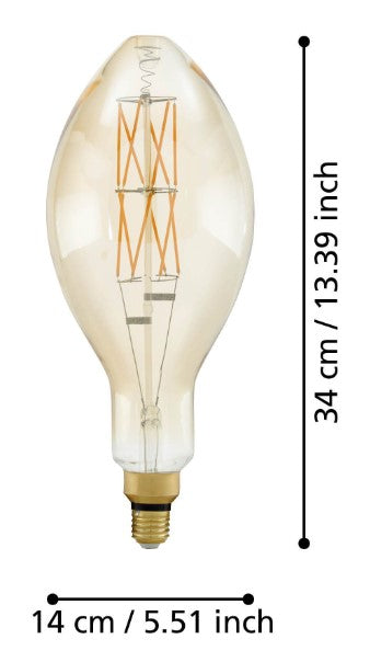 BULB-E27-LED E140 4W AMBER 2100K | 110109